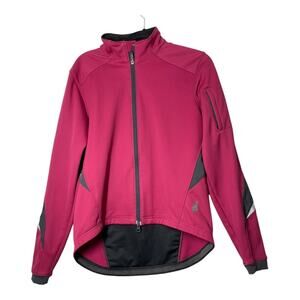 Novara Womens Cycling Jacket Sz Medium Pink Magenta Reflective Details Pocket
